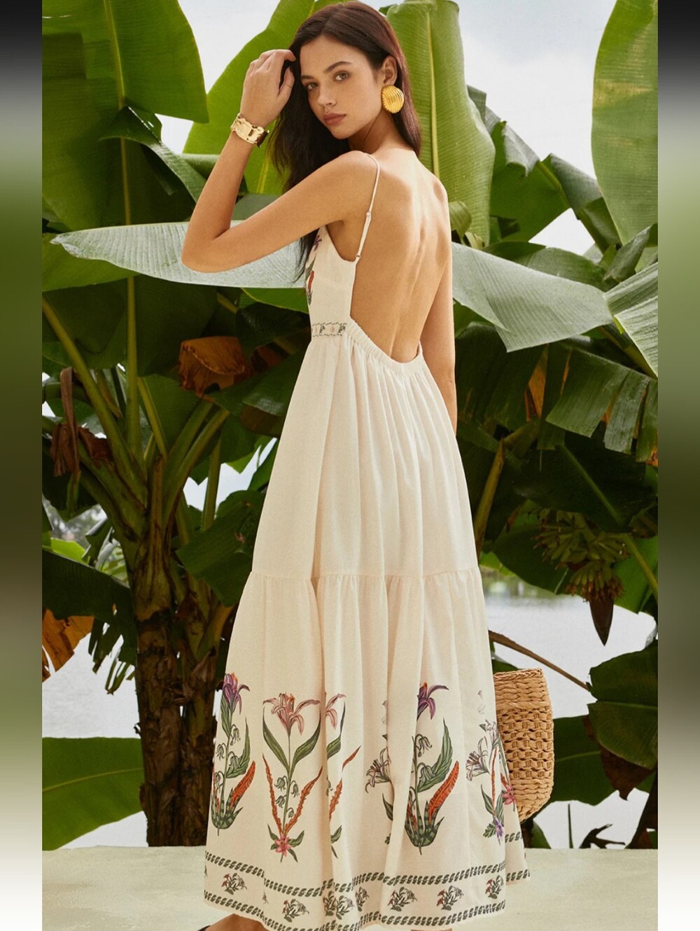 Commense Cream Floral Embroidered Maxi Dress - Picture 3 of 13